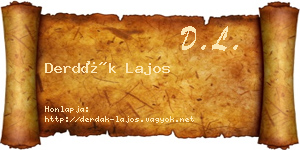 Derdák Lajos névjegykártya